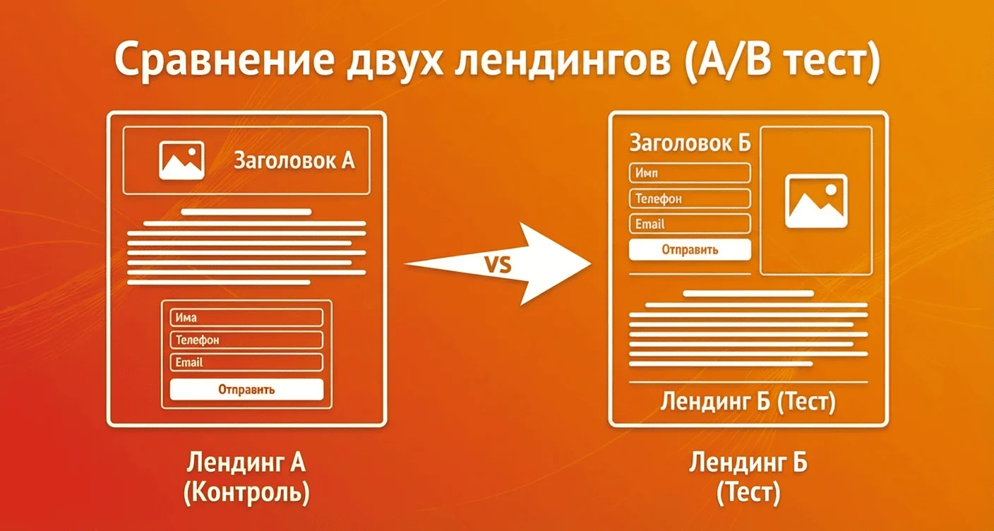 Сравнение двух лендингов (A/B тест)